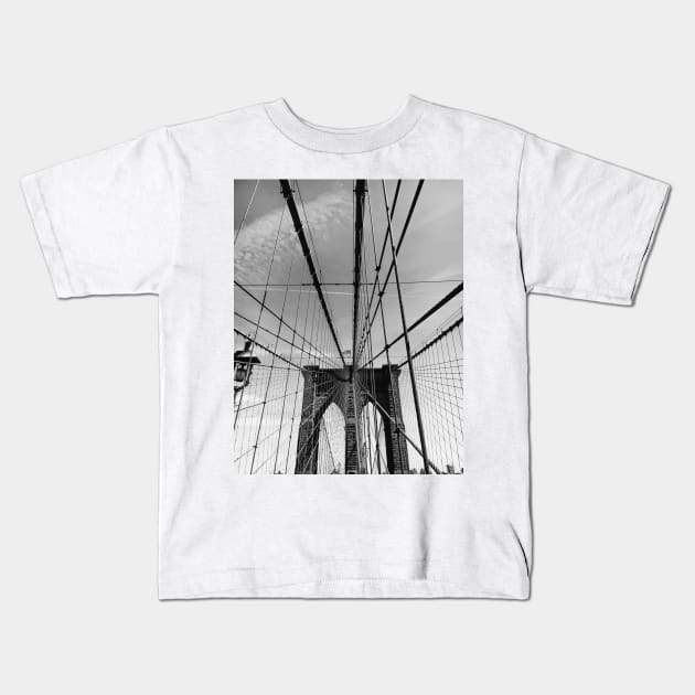 Brooklyn Bridge, New York City - Travel Photography Kids T-Shirt by BloomingDiaries